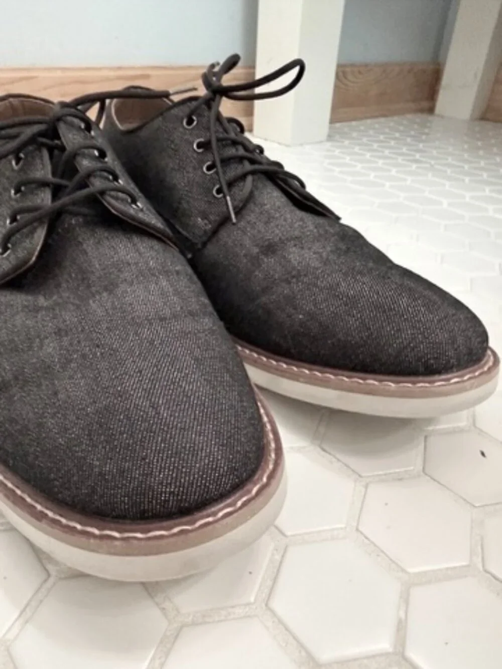 Steve Madden Men’s Denim Oxford Dress Shoes Size 11M Lace Up